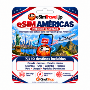 eSim Américas Internet Ilimitada 5G Lte 4G com 10 países SUPER PACOTE